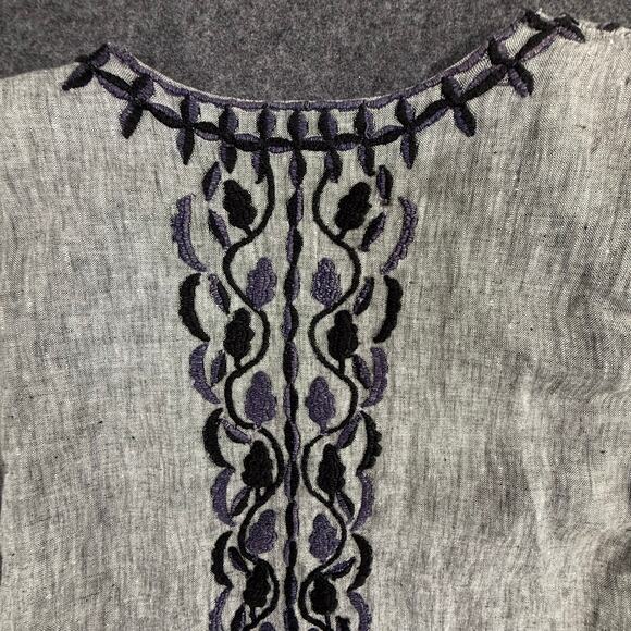 Roberta‎ Roller Rabbit 100% Linen Leaf Embroidered Blazer Cardigan Womens M/L - Picture 4 of 11